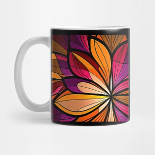 Magenta and Orange Abstract Flower Mug